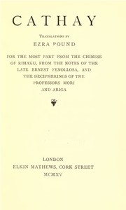 Cathay by Ezra Pound