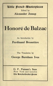 Honoré de Balzac by Honoré de Balzac