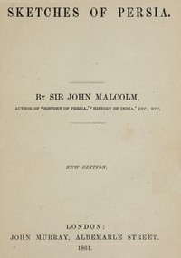 Sketches of Persia by John Malcolm