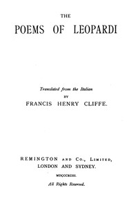 The Poems of Leopardi by Giacomo Leopardi