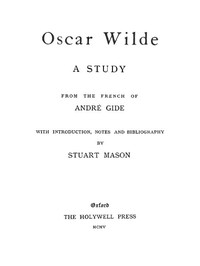 Oscar Wilde, a study by André Gide