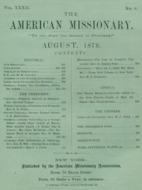 The American Missionary — Volume 32, No. 08, August, 1878 by Various
