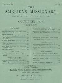 The American Missionary — Volume 32, No. 10, October, 1878 by Various