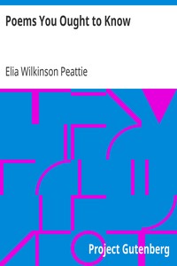 Poems You Ought to Know by Elia Wilkinson Peattie