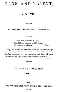 Rank and Talent; A Novel, Vol. 1 (of 3) by William Pitt Scargill