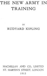 The New Army in Training by Rudyard Kipling