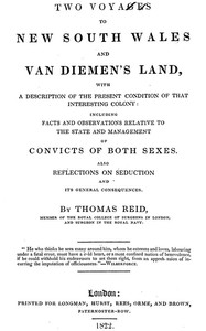 Two Voyages to New South Wales and Van Diemen's Land by Thomas Reid