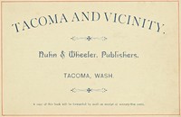 Tacoma and Vicinity by Loan and Trust Company Oakland Land