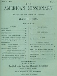 The American Missionary — Volume 32, No. 03, March, 1878 by Various