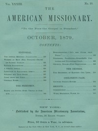 The American Missionary — Volume 33, No. 10, October, 1879 by Various