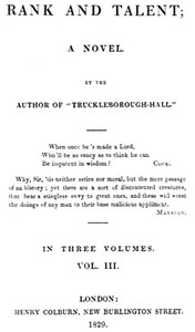 Rank and Talent; A Novel, Vol. 3 (of 3) by William Pitt Scargill