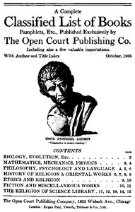 A Complete Classified List of Books, Pamphlets, Etc., Published Exclusively by The Open Court Publishing Co. by Open Court Publishing Company