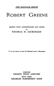 Robert Greene: [Six Plays] by Robert Greene