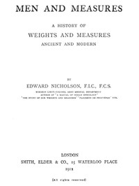 Men and Measures by Edward Nicholson