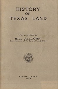 History of Texas Land by Texas. General Land Office