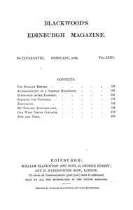 Blackwood's Edinburgh Magazine, Vol. 63, No. 388, February 1848 by Various