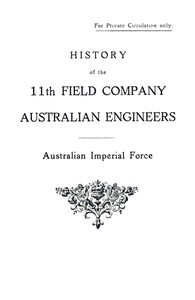 History of the 11th Field Company Australian Engineers, Australian Imperial Force by Anonymous