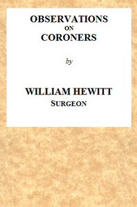 Observations on Coroners by William Hewitt