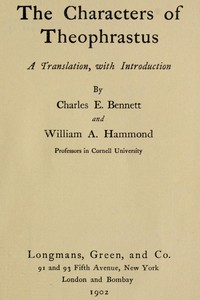 The Characters of Theophrastus
A Translation, with Introduction by Theophrastus