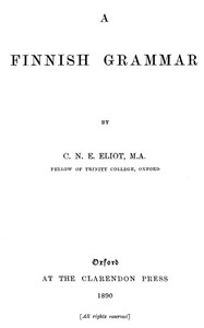 A Finnish Grammar by Charles Eliot