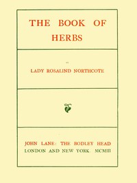 The Book of Herbs by Rosalind Northcote