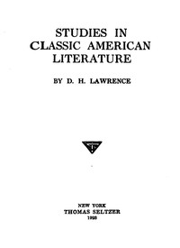 Studies in Classic American Literature by D. H. (David Herbert) Lawrence