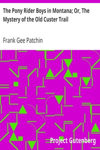 The Pony Rider Boys in Montana; Or, The Mystery of the Old Custer Trail by Frank Gee Patchin