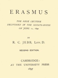 Erasmus by R. C. (Richard Claverhouse) Jebb