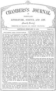 Chambers's Journal of Popular Literature, Science, and Art, No. 738, February 16, 1878 by Various