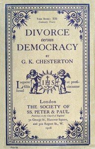 Divorce versus Democracy by G. K. (Gilbert Keith) Chesterton