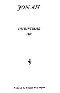 Jonah
Christmas 1917 by Aldous Huxley