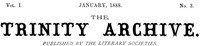 The Trinity Archive, Vol. I, No. 3, January 1888 by N.C.) Trinity College (Randolph County