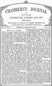 Chambers's Journal of Popular Literature, Science, and Art, Fifth Series, No. 2, Vol. I, January 12, 1884 by Various