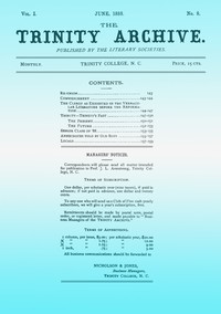 The Trinity Archive, Vol. I, No. 8, June 1888 by N.C.) Trinity College (Randolph County
