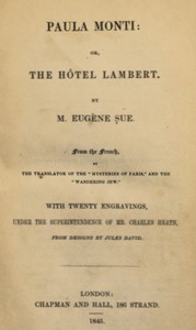 Paula Monti; or, The Hôtel Lambert by Eugène Sue