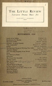 The Little Review, November 1914 (Vol. 1, No. 8) by Various
