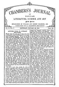 Chambers's Journal of Popular Literature, Science, and Art, Fifth Series, No. 4, Vol. I, January 26, 1884 by Various