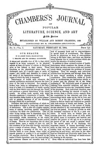 Chambers's Journal of Popular Literature, Science, and Art, Fifth Series, No. 8, Vol. I, February 23, 1884 by Various