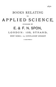 Books Relating to Applied Science, Published by E. & F. N. Spon, 1890. by E. & F. N. Spon