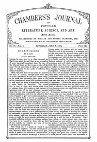 Chambers's Journal of Popular Literature, Science, and Art, Fifth Series, No. 27, Vol. I, July 5, 1884 by Various