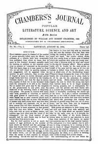 Chambers's Journal of Popular Literature, Science, and Art, Fifth Series, No. 34, Vol. I, August 23, 1884 by Various