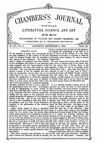 Chambers's Journal of Popular Literature, Science, and Art, Fifth Series, No. 36, Vol. I, September 6, 1884 by Various