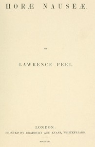 Horæ Nauseæ by Lawrence Peel