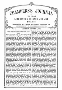 Chambers's Journal of Popular Literature, Science, and Art, Fifth Series, No. 40, Vol. I, October 4, 1884 by Various