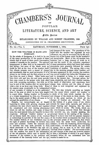 Chambers's Journal of Popular Literature, Science, and Art, Fifth Series, No. 44, Vol. I, November 1, 1884 by Various
