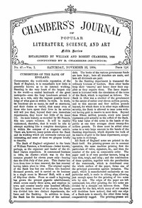 Chambers's Journal of Popular Literature, Science, and Art, Fifth Series, No. 47, Vol. I, November 22, 1884 by Various