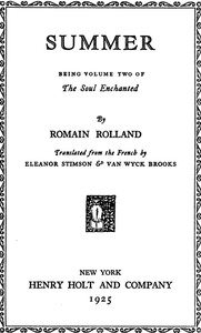 Summer by Romain Rolland