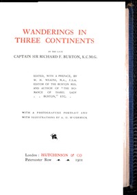 Wanderings in Three Continents by Richard Francis Burton