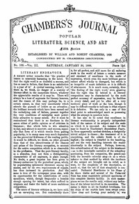 Chambers's Journal of Popular Literature, Science, and Art, Fifth Series, No. 109, Vol. III, January 30, 1886 by Various