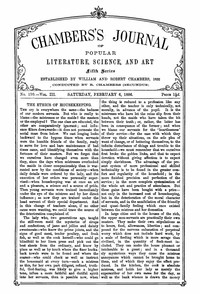 Chambers's Journal of Popular Literature, Science, and Art, Fifth Series, No. 110, Vol. III, February 6, 1886 by Various